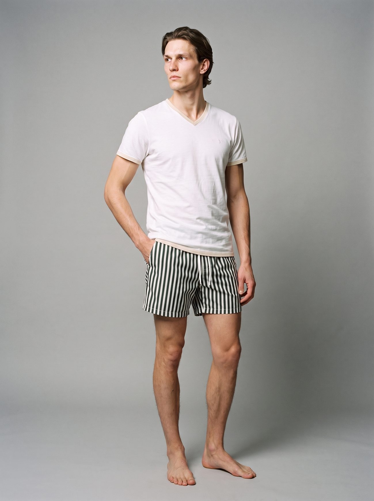 NERANO swim shorts in dark green, front